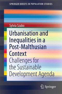 Couverture de l’ouvrage Urbanisation and Inequalities in a Post-Malthusian Context