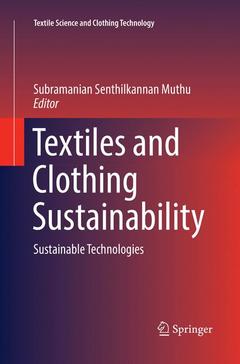 Couverture de l’ouvrage Textiles and Clothing Sustainability
