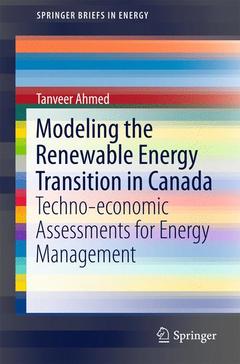Couverture de l’ouvrage Modeling the Renewable Energy Transition in Canada