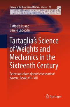 Cover of the book Tartaglia’s Science of Weights and Mechanics in the Sixteenth Century