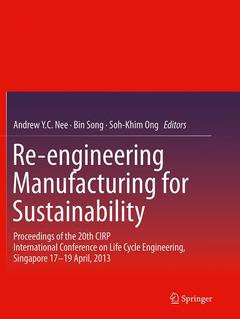 Couverture de l’ouvrage Re-engineering Manufacturing for Sustainability