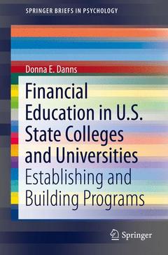 Couverture de l’ouvrage Financial Education in U.S. State Colleges and Universities