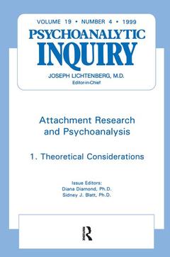 Couverture de l’ouvrage Attachment Research and Psychoanalysis