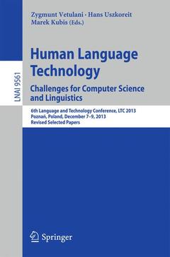 Couverture de l’ouvrage Human Language Technology. Challenges for Computer Science and Linguistics