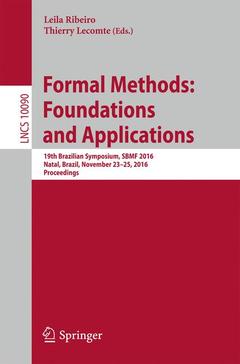 Couverture de l’ouvrage Formal Methods: Foundations and Applications