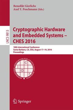 Couverture de l’ouvrage Cryptographic Hardware and Embedded Systems – CHES 2016