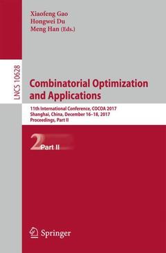 Couverture de l’ouvrage Combinatorial Optimization and Applications