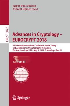 Couverture de l’ouvrage Advances in Cryptology - EUROCRYPT 2018 