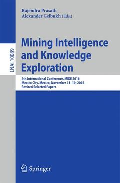 Cover of the book Mining Intelligence and Knowledge Exploration