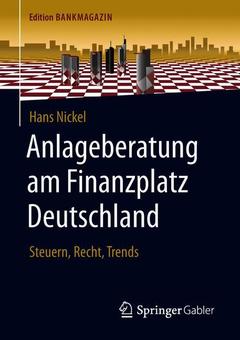 Couverture de l’ouvrage Anlageberatung am Finanzplatz Deutschland