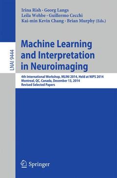Couverture de l’ouvrage Machine Learning and Interpretation in Neuroimaging