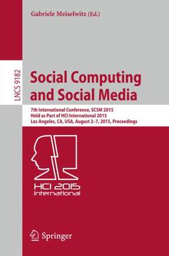 Couverture de l’ouvrage Social Computing and Social Media