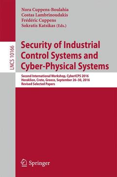 Cover of the book Security of Industrial Control Systems and Cyber-Physical Systems