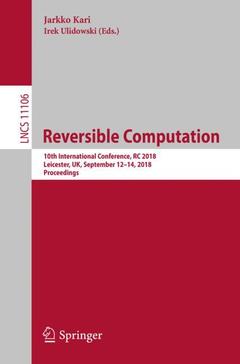Couverture de l’ouvrage Reversible Computation