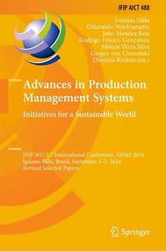 Cover of the book Advances in Production Management Systems. Initiatives for a Sustainable World
