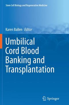 Couverture de l’ouvrage Umbilical Cord Blood Banking and Transplantation