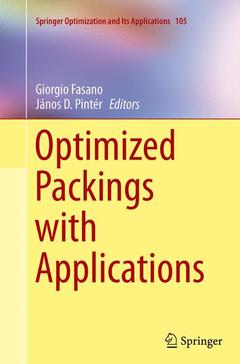 Couverture de l’ouvrage Optimized Packings with Applications