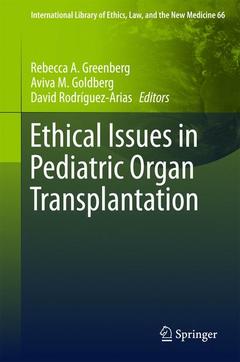 Couverture de l’ouvrage Ethical Issues in Pediatric Organ Transplantation