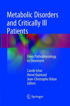 Couverture de l’ouvrage Metabolic Disorders and Critically Ill Patients