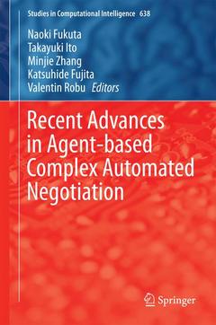 Couverture de l’ouvrage Recent Advances in Agent-based Complex Automated Negotiation
