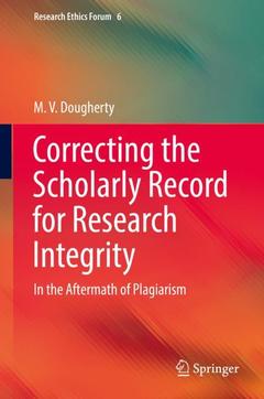 Couverture de l’ouvrage Correcting the Scholarly Record for Research Integrity