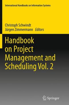 Couverture de l’ouvrage Handbook on Project Management and Scheduling Vol. 2