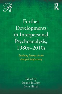 Couverture de l’ouvrage Further Developments in Interpersonal Psychoanalysis, 1980s-2010s