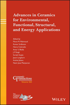 Couverture de l’ouvrage Advances in Ceramics for Environmental, Functional, Structural, and Energy Applications
