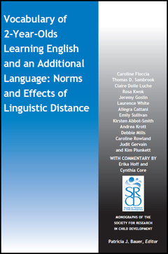 Couverture de l’ouvrage Vocabulary of 2-Year-Olds Learning English and an Additional Language: Norms and Effects of Linguistic Distance