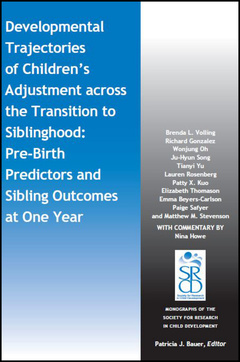 Couverture de l’ouvrage Developmental Trajectories of Children's Adjustment across the Transition to Siblinghood