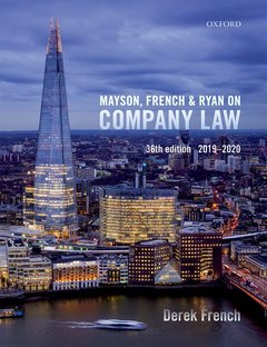 Couverture de l’ouvrage Mayson, French & Ryan on Company Law