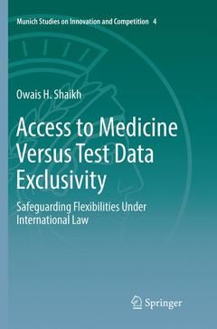 Couverture de l’ouvrage Access to Medicine Versus Test Data Exclusivity
