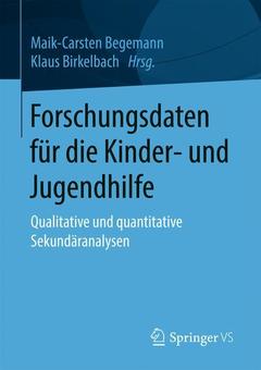 Cover of the book Forschungsdaten für die Kinder- und Jugendhilfe