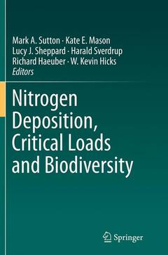 Couverture de l’ouvrage Nitrogen Deposition, Critical Loads and Biodiversity