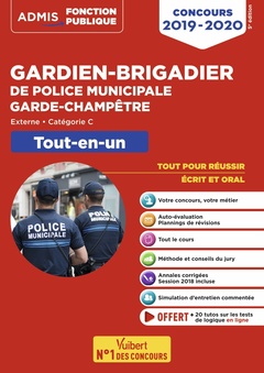 Couverture de l’ouvrage Concours Gardien-brigadier de police municipale et Garde-champêtre - Catégorie C - Tout-en-un