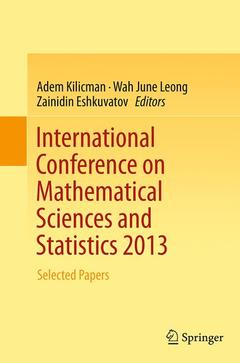 Couverture de l’ouvrage International Conference on Mathematical Sciences and Statistics 2013