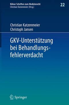 Couverture de l’ouvrage GKV-Unterstützung bei Behandlungsfehlerverdacht