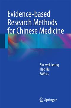 Cover of the book Evidence-based Research Methods for Chinese Medicine