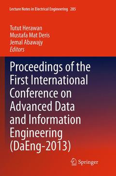 Couverture de l’ouvrage Proceedings of the First International Conference on Advanced Data and Information Engineering (DaEng-2013)