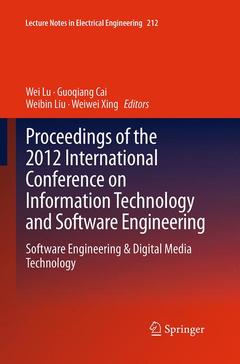 Couverture de l’ouvrage Proceedings of the 2012 International Conference on Information Technology and Software Engineering