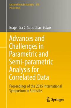 Couverture de l’ouvrage Advances and Challenges in Parametric and Semi-parametric Analysis for Correlated Data
