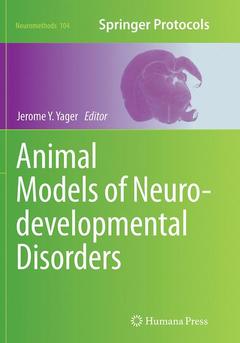 Couverture de l’ouvrage Animal Models of Neurodevelopmental Disorders