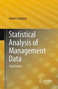 Couverture de l’ouvrage Statistical Analysis of Management Data