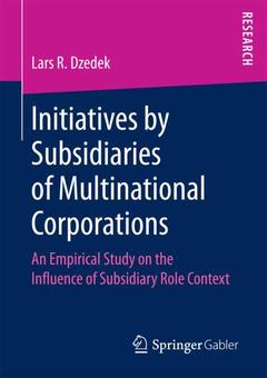 Couverture de l’ouvrage Initiatives by Subsidiaries of Multinational Corporations