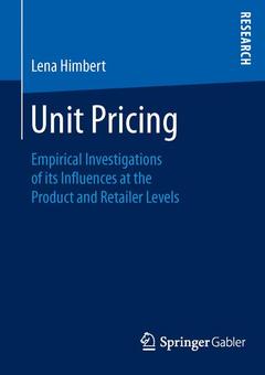Couverture de l’ouvrage Unit Pricing 