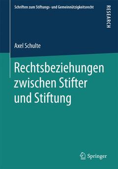 Couverture de l’ouvrage Rechtsbeziehungen zwischen Stifter und Stiftung