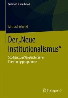 Couverture de l’ouvrage Der „Neue Institutionalismus“