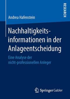 Cover of the book Nachhaltigkeitsinformationen in der Anlageentscheidung