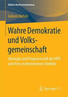 Couverture de l’ouvrage Wahre Demokratie und Volksgemeinschaft