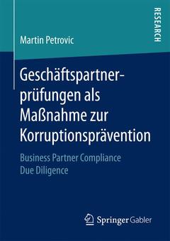 Couverture de l’ouvrage Geschäftspartnerprüfungen als Maßnahme zur Korruptionsprävention